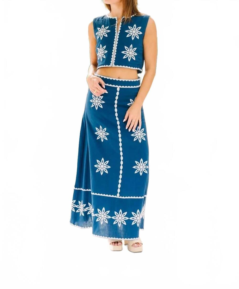 NEW VICTORIA DUNN women's maura maxi skirt in midnight star